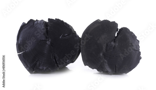activated charcoal isolated on white background.