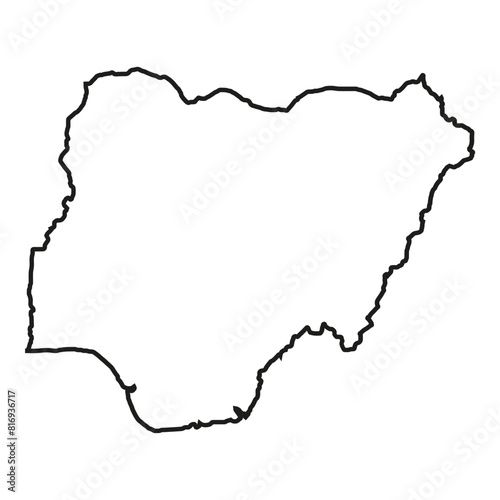 Outline map of Nigeria in black