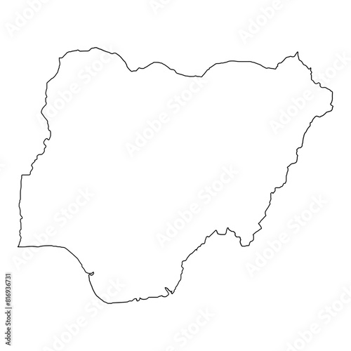Outline map of Nigeria in vector format