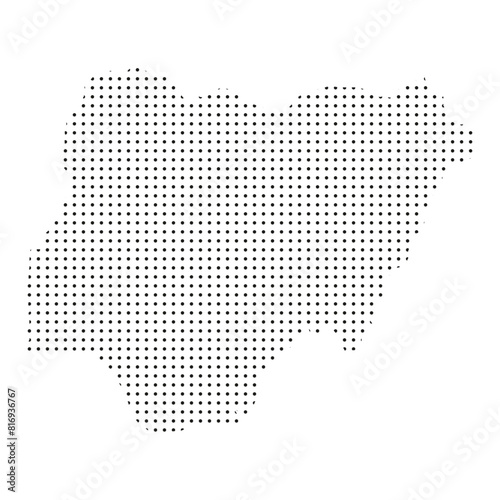 Black and white dot map of Nigeria