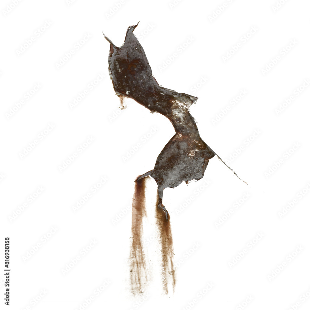 STAINS OF FALLING AND BLADED OXIDE ON METAL STAINS OF FALLING AND BLADED OXIDE ON METAL