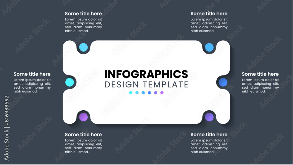 Obraz premium Infographic template. Abstract shape with 6 steps