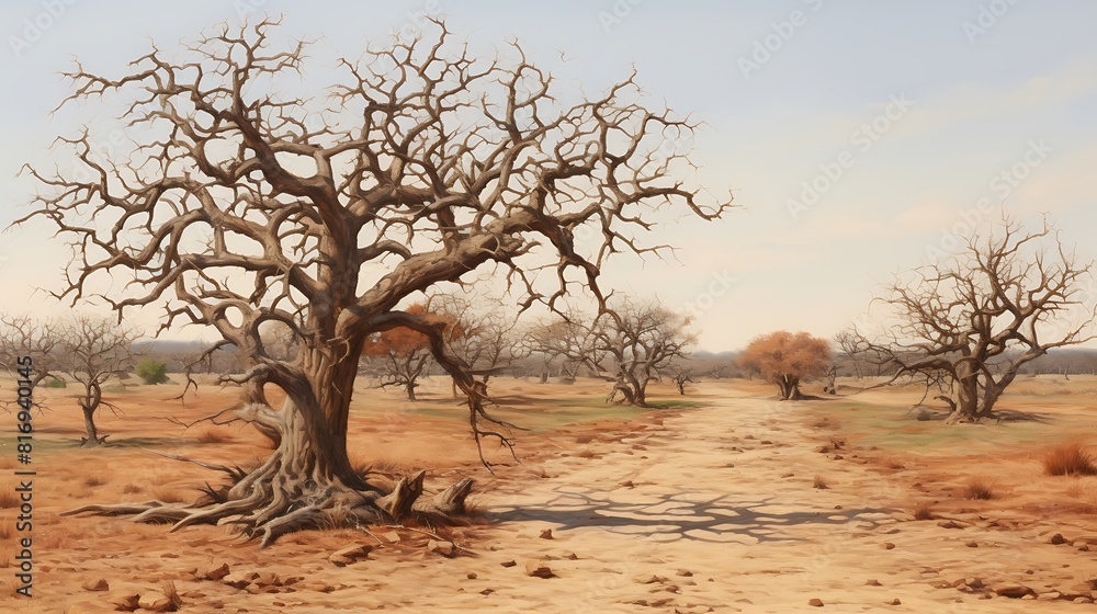 Rustic Solitude: Sun-Dried Trees in a Tranquil Scene
Rustic Solitude: Sun-Dried Trees in a Tranquil Scene