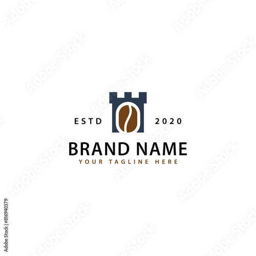 Coffee castle logo in a modern minimalist style