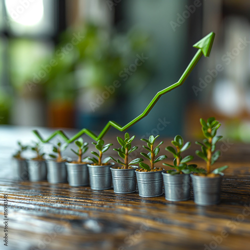 plant growing on a chart