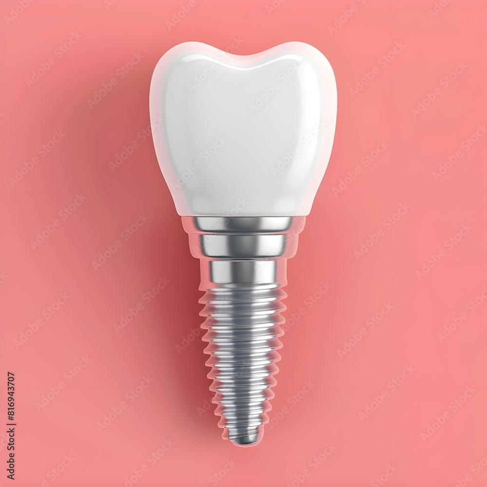 Dental Implant on Pink Background Ai generated Dental Implant on Pink Background Ai generated