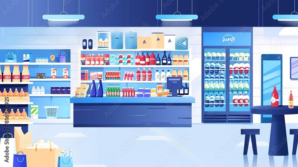 Obraz premium A grocery store is a retail store that sells a wide variety of food, beverages, and household products