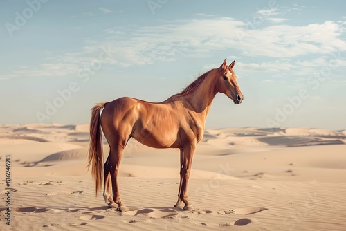 a cute horse in the desert