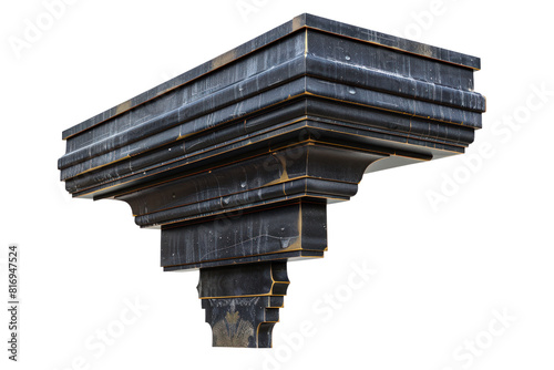 A black and gold shelf with a curved top, illustrations, clipart, isolated on a transparent background. photo