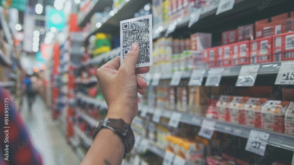 Depict consumers scanning QR codes on product packaging to verify authenticity and traceability information stored on a blockchain ledger, ensuring the integrity of the supply chain Depict consumers scanning QR codes on product packaging to verify authenticity and traceability information stored on a blockchain ledger, ensuring the integrity of the supply chain