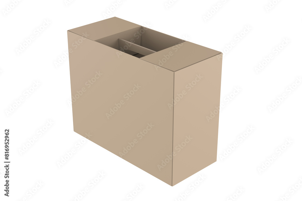 Paper Hard Box Mockup Isolated On White Background. 3d illustration Paper Hard Box Mockup Isolated On White Background. 3d illustration