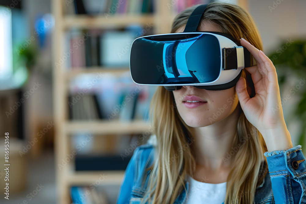 Woman with vr glasses. Woman with vr glasses.
