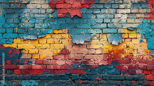 brick wall with a piece of street art that has been used to express personal struggles and experiences, providing a platform for self-expression and emotional connection.illustration