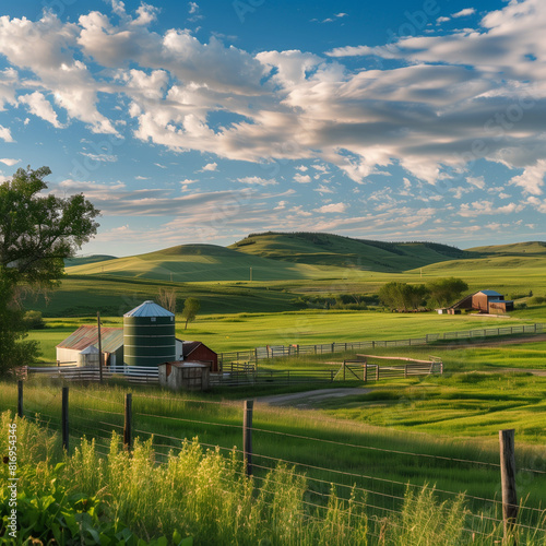 Canadian agriculture field and barn scene