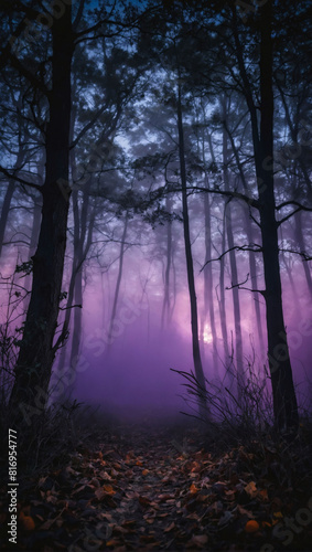 Spooky Smoke Burst  Dramatic Fog Effect with Purple Glow for Halloween Vibes