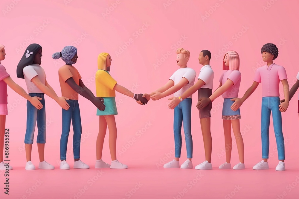 Naklejka premium Handshake illustration symbolizing happy friendship for friendship day.