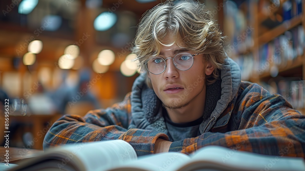 student working diligently on a homework assignment or studying for an exam, showcasing the effort and commitment required to achieve academic goals.illustration