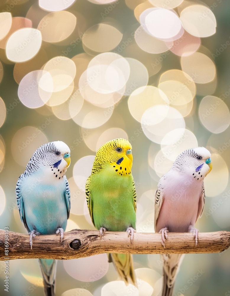 Obraz premium 仲良しのインコ