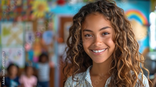 teacher and student smiling together, representing the positive relationships and bonds that form between educators and their students.illustration