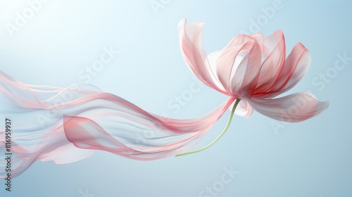 delicate pink abstract tulip with a train