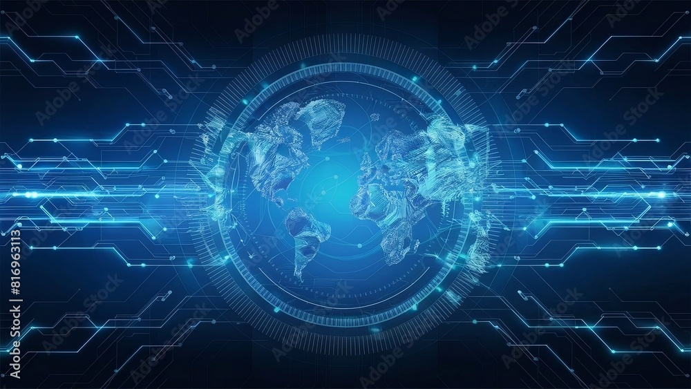 Fototapeta premium Technology Background of high speed global data transfer network