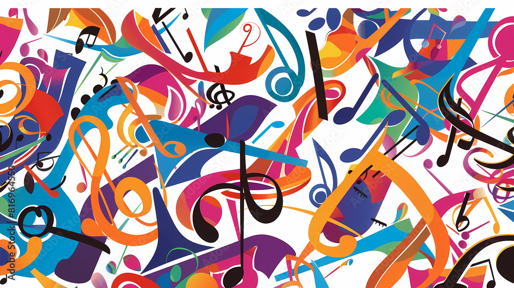 Abstract Classical music hand drawn doodle banner cartoon vector image