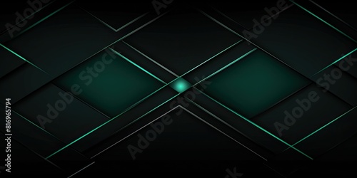 Electric Radiance: Green Lines on Black Background with Neon Green Border