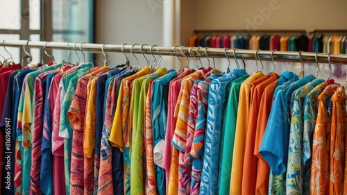 Wallpaper Mural A colorful array of beachwear displayed on a store rack Torontodigital.ca
