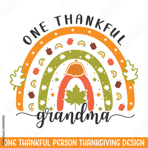 One thankful grandma thanksgiving design, thanksgiving svg designs, thankful turkey svg