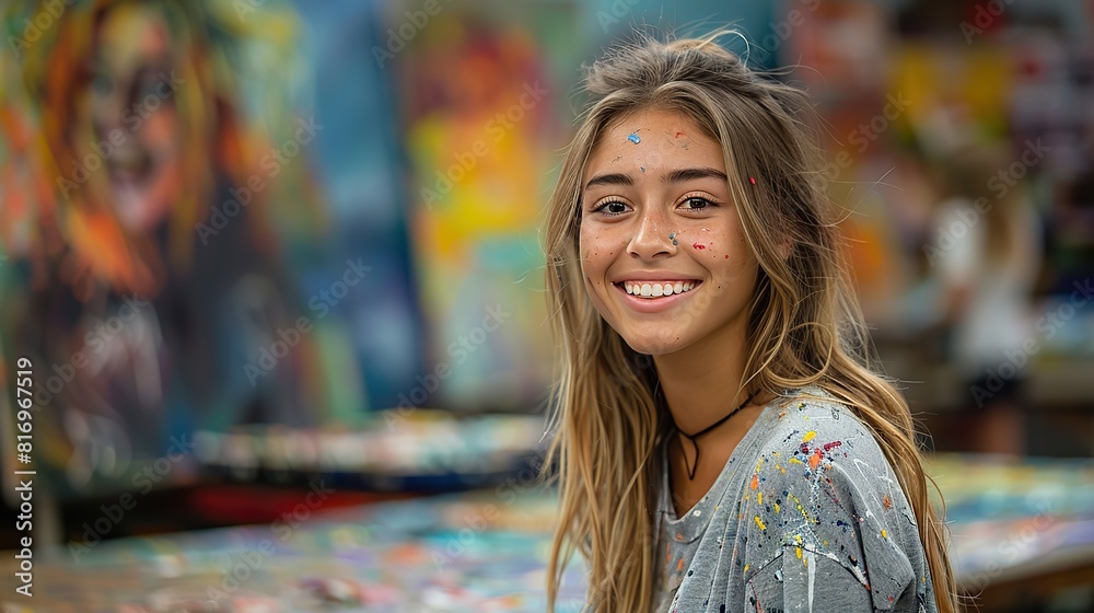 student creating a piece of art, such as a painting, sculpture, or musical composition, showcasing the creative expression and artistic exploration that art education fosters.illustration image student creating a piece of art, such as a painting, sculpture, or musical composition, showcasing the creative expression and artistic exploration that art education fosters.illustration image