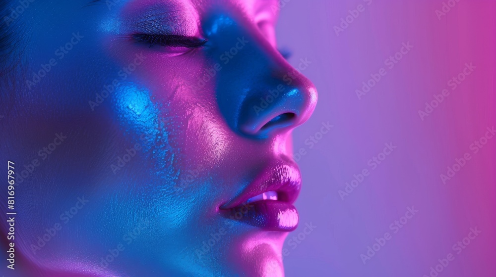 Wake up the skin side view Morning routine with glowing skin Futuristic tone Complementary Color Scheme Wake up the skin side view Morning routine with glowing skin Futuristic tone Complementary Color Scheme