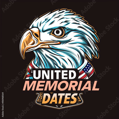 Wallpaper Mural minimalist eagle happy memorial day concept with USA flag Torontodigital.ca