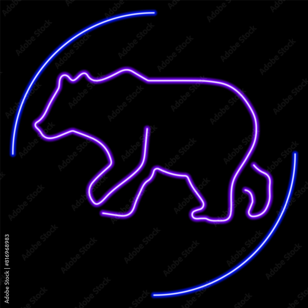 bear neon sign, modern glowing banner design, colorful modern design trend on black background. Vector illustration. bear neon sign, modern glowing banner design, colorful modern design trend on black background. Vector illustration.