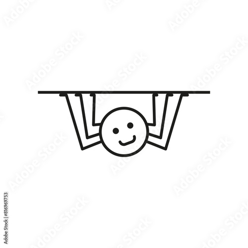 A cute funny spider. Outline and line style. Cartoon vector on white background. photo