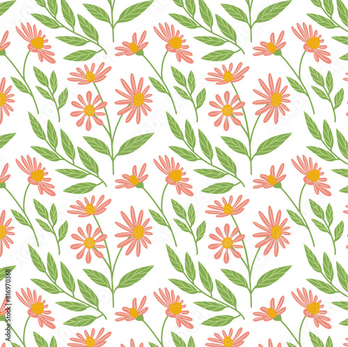 zinia floral pattern in pink vector design