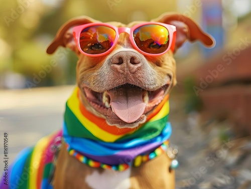 Pets Dressed in Pride Gear, Adding a touch of humor and lightheartedness to Pride celebrations. High-Resolution. photo