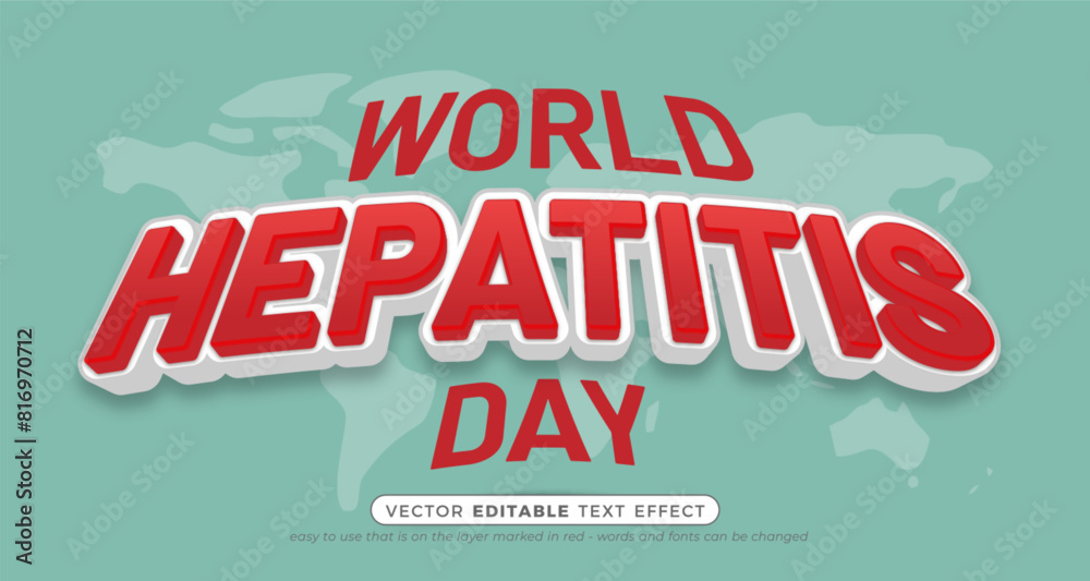 Hepatitis day with text effect 3d style
