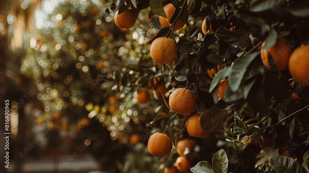 wonderful oranges hanging on the branch wonderful oranges hanging on the branch