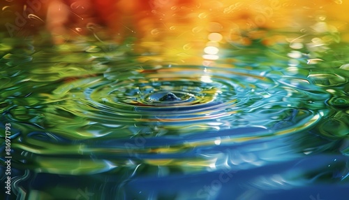Rainbow Ripples in Water  Reflecting the fluidity and dynamism of identity. High-Resolution.