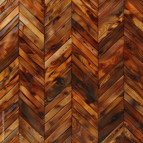 Herringbone parquet floor background with detailed wooden grain and rich natural color