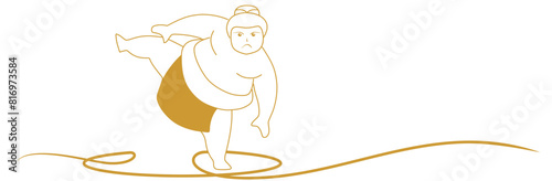 line art sumo