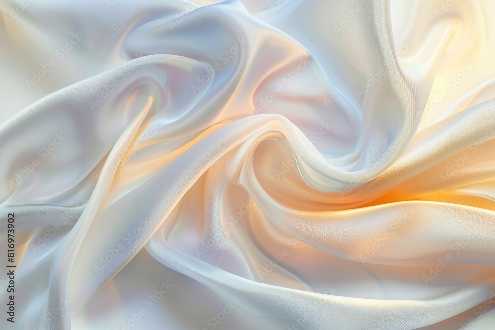 Elegant Swirling Fabric Texture in Cream and Pale Orange Tones for Sophisticated Backgrounds