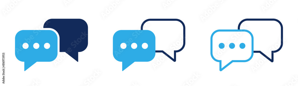 Chat icons. Speech bubble symbol set