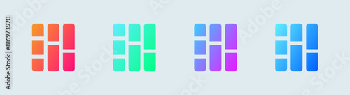 Book solid icon in gradient colors. Education signs vector illustration.