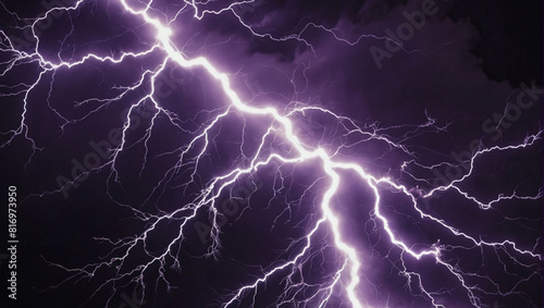 Vivid Purple Lightning Storm, Abstract Wallpaper with Electrifying Flashes