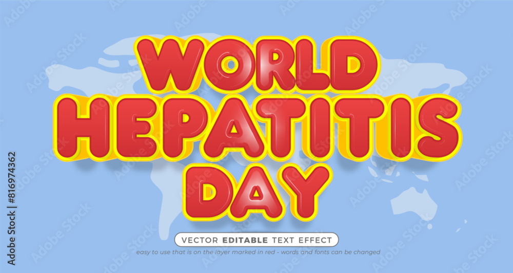 Fototapeta premium Hepatitis day text effect with 3D style effect