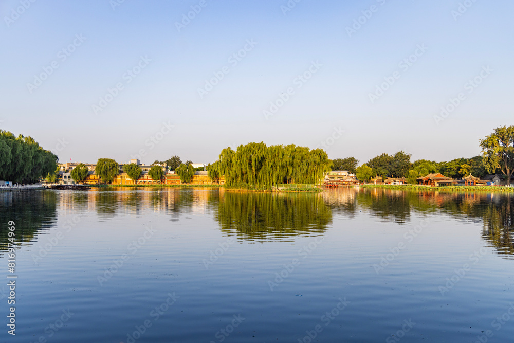 Summer landscape of Shichahai Park in Beijing Summer landscape of Shichahai Park in Beijing