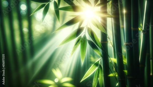 Sunlight Filtering Through Bamboo Forest