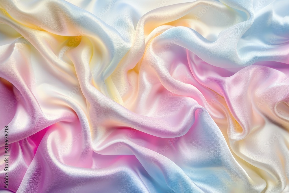 Elegant Pastel Silk Fabric Wave Texture in Soft Colors for Luxurious Background Elegant Pastel Silk Fabric Wave Texture in Soft Colors for Luxurious Background