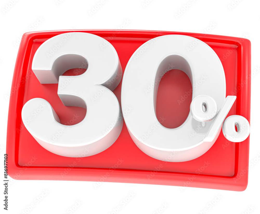 30 Percent Number 3D Render
